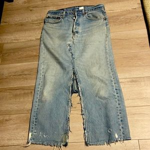 Jet denim maxi skirt